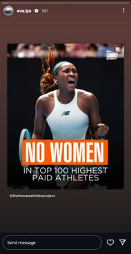 Eva Lys' Instagram Story featuring Coco Gauff dated February 16, 2025 (Source: Instagram/Eva Lys)